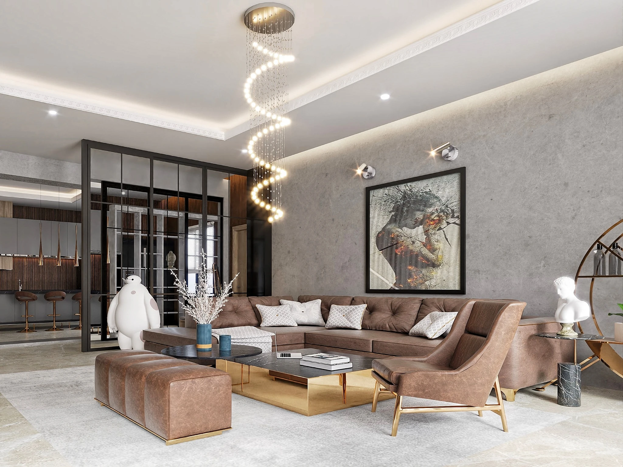 Living Room And Dining Room Free Sketchup Models Download Modern ID 218000066 (Chau Hung)