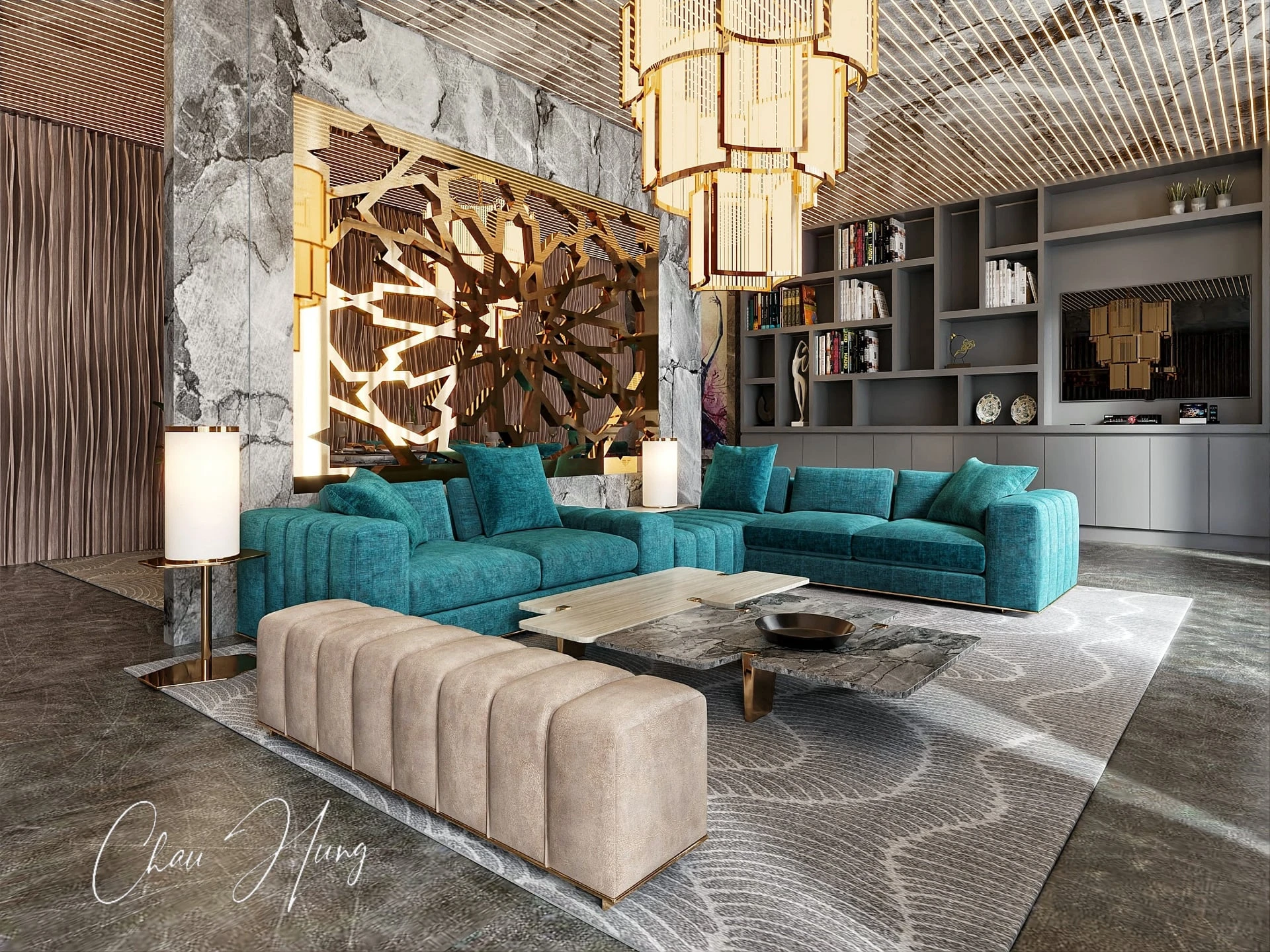 Living Room And Dining Room Free Sketchup Scene Vray Modern Download ID 218000065 (Quoc Trung)