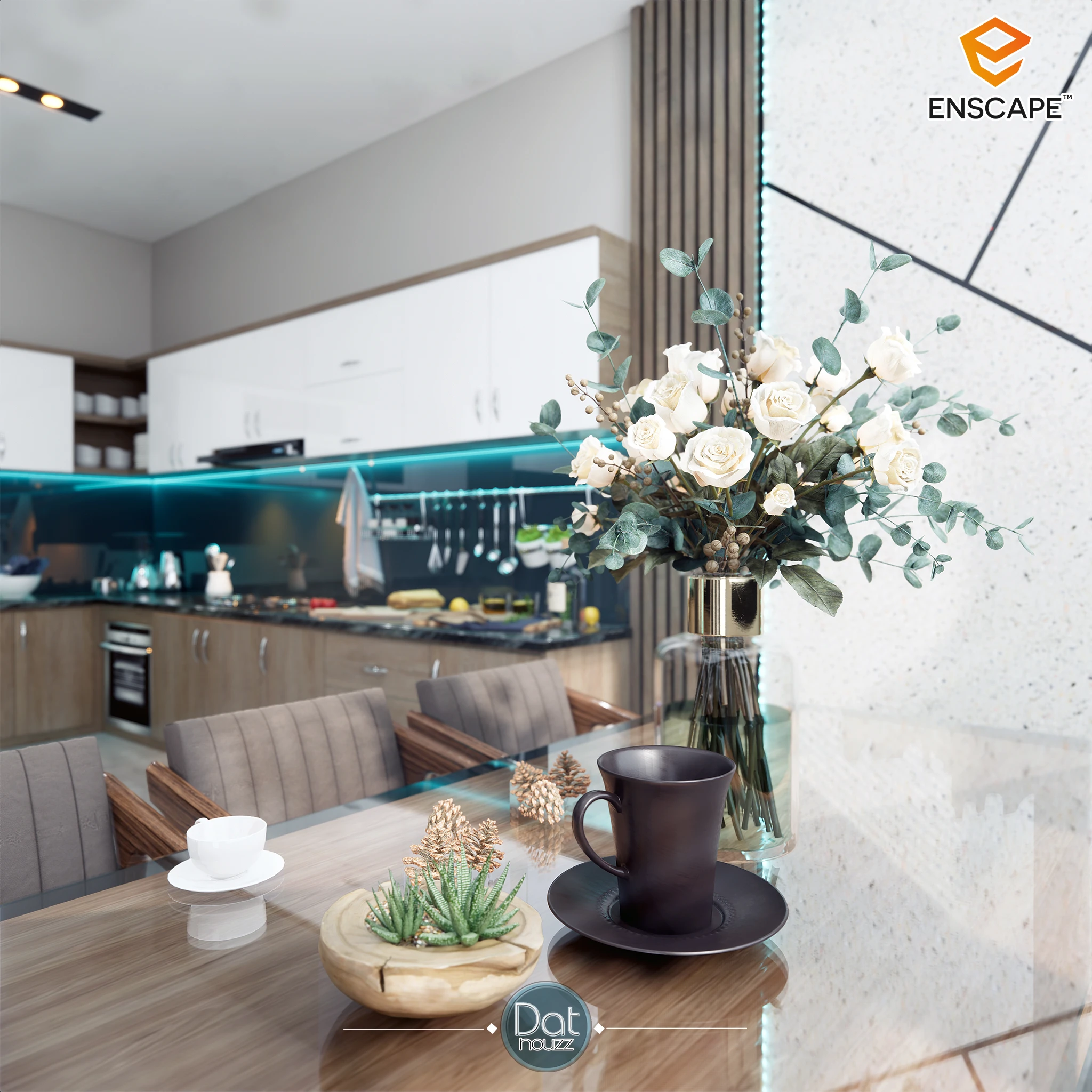 Living Room And Dining Room Modern Enscape Free Sketchup Scene Download ID 218000075 (Dat Houzz)