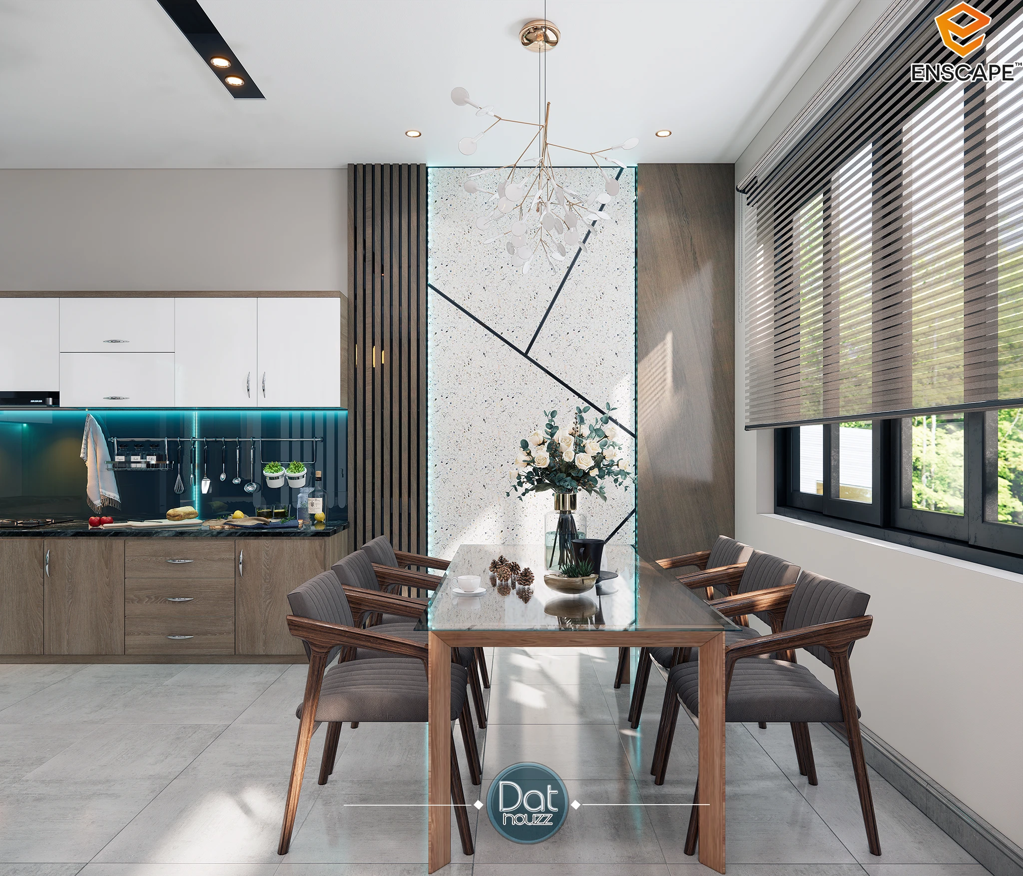 Living Room And Dining Room Modern Enscape Free Sketchup Scene Download ID 218000075 (Dat Houzz)