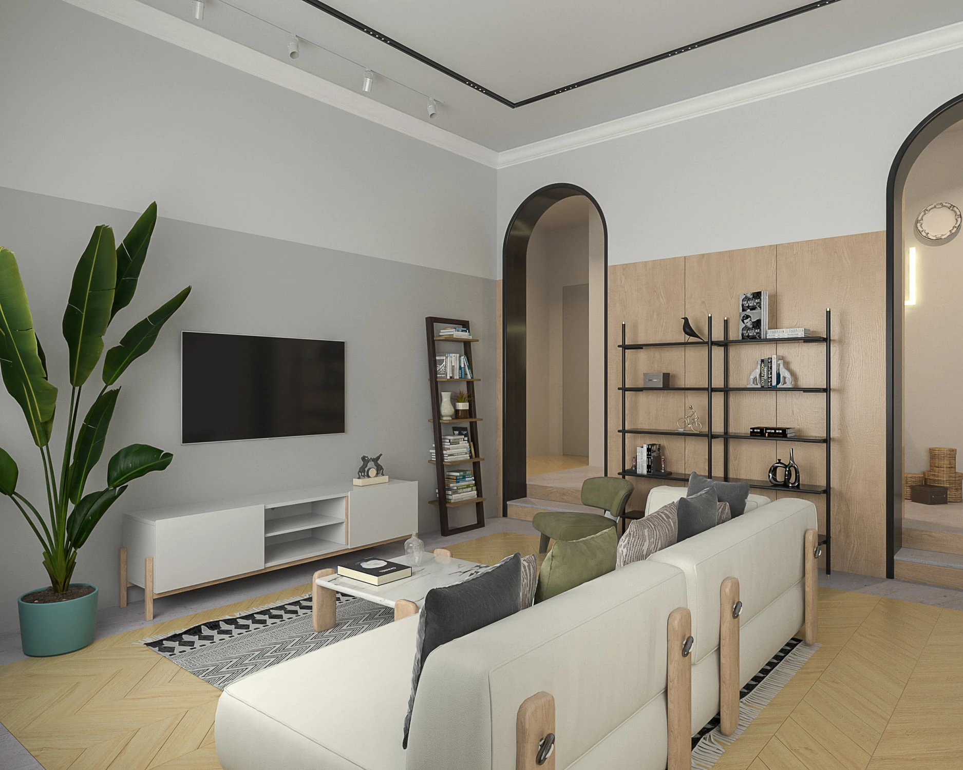 SketchUp Free Living Room And Dining Room Modern Enscape Model Free Download ID 218000093 (Cao Van Le)