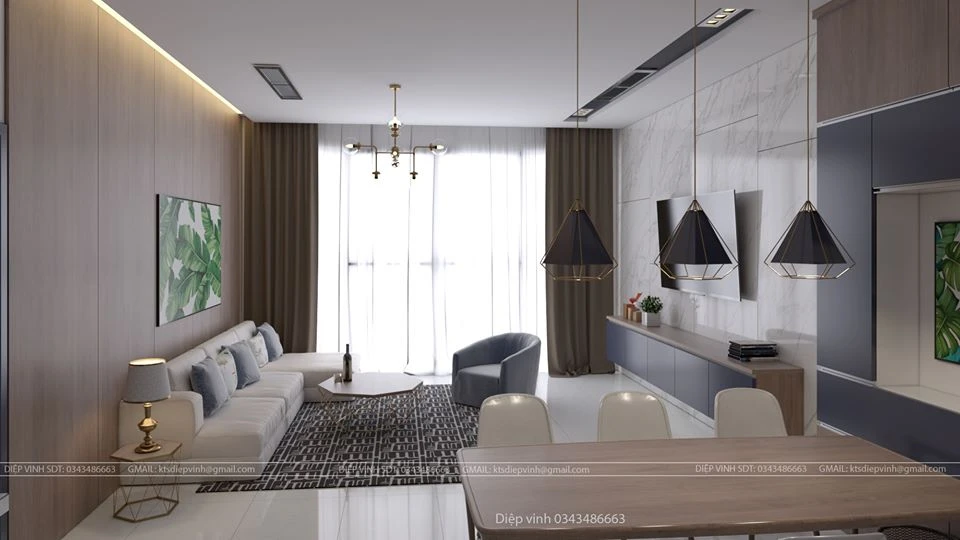 Living Room And Dining Room Modern Sketchup Model Download Free ID 218000027 (Diep Vinh)