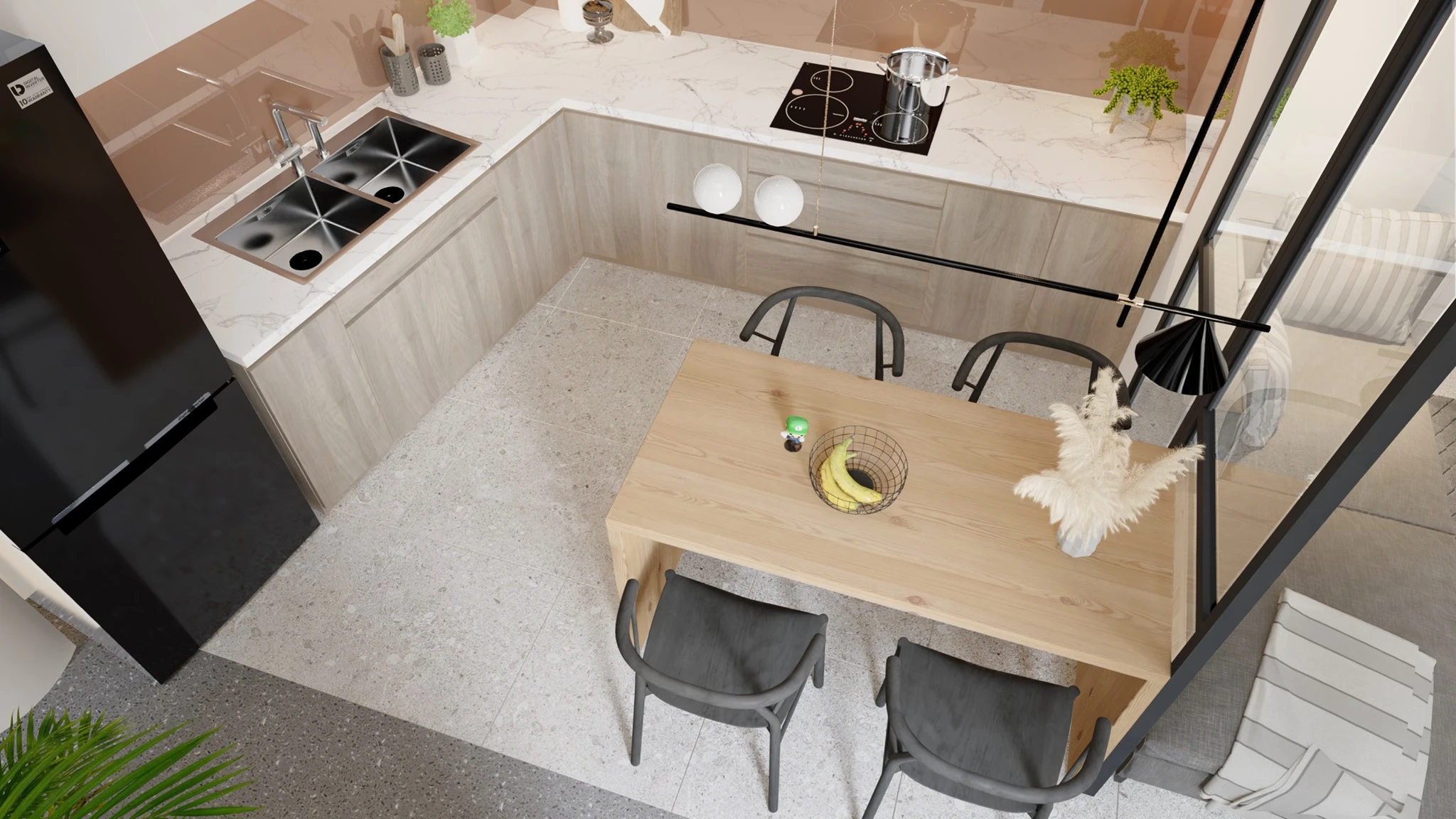 Living Room And Dining Room Modern Sketchup Model Download Free ID 218000057 (Quoc Vi Phan Phan)