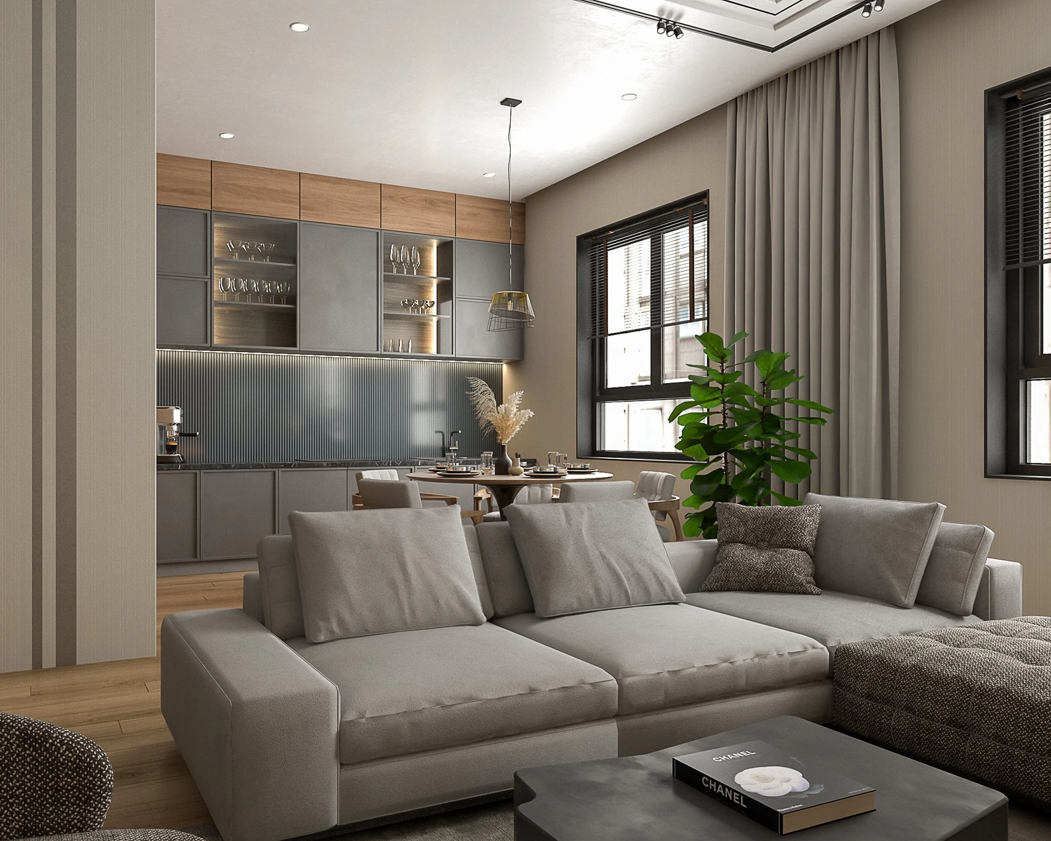 Living Room And Dining Room Modern Sketchup Scene Free Download ID 218000099 (Cao Van Le)