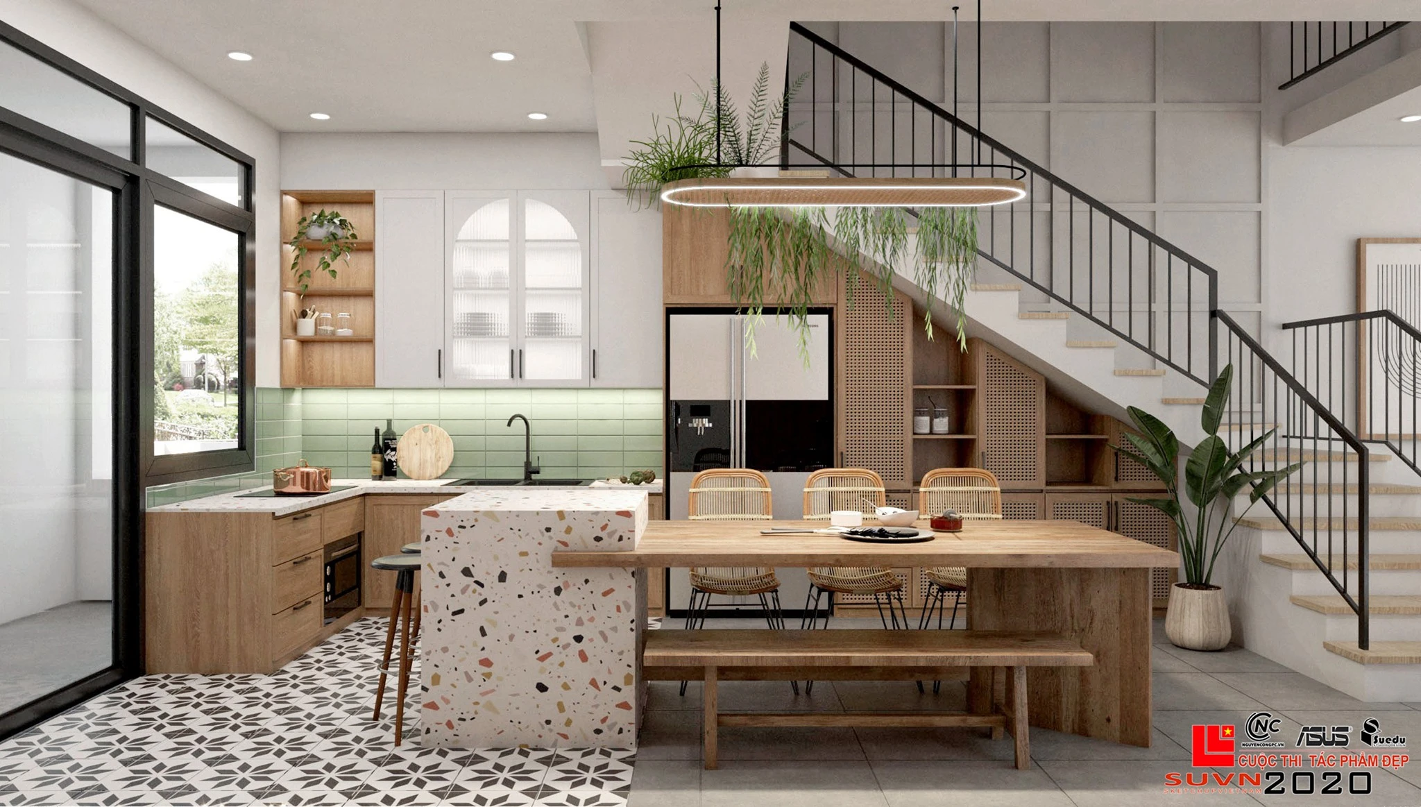 Living Room And Dining Room Modern Vray Enscape Model Free Download ID 218000063 (Ph Lien)