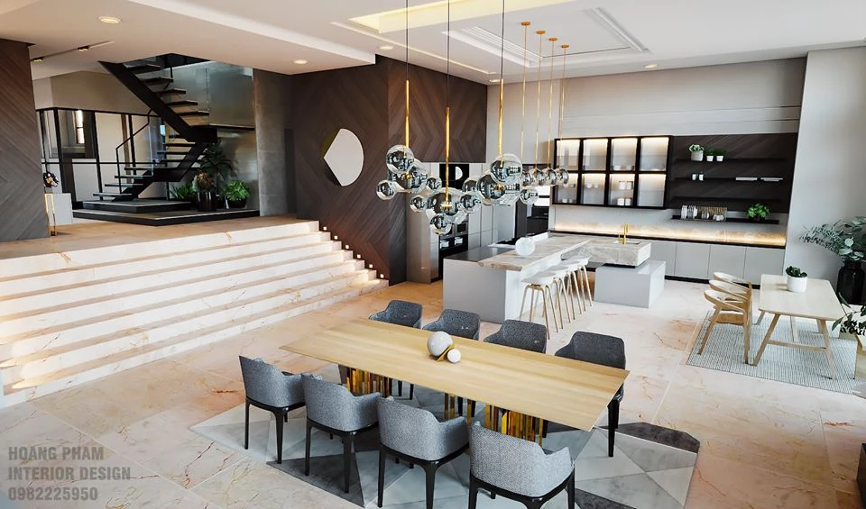 SketchUp Free Living Room And Dining Room Modern Vray Free Sketchup Scene Download ID 218000015 (Pham Hai Hoang)