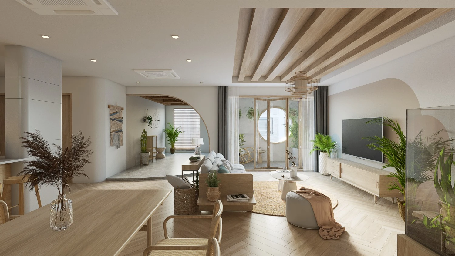 Living Room And Dining Room Modern Vray Sketchup Model Download Free ID 218000087 (Quoc Anh)