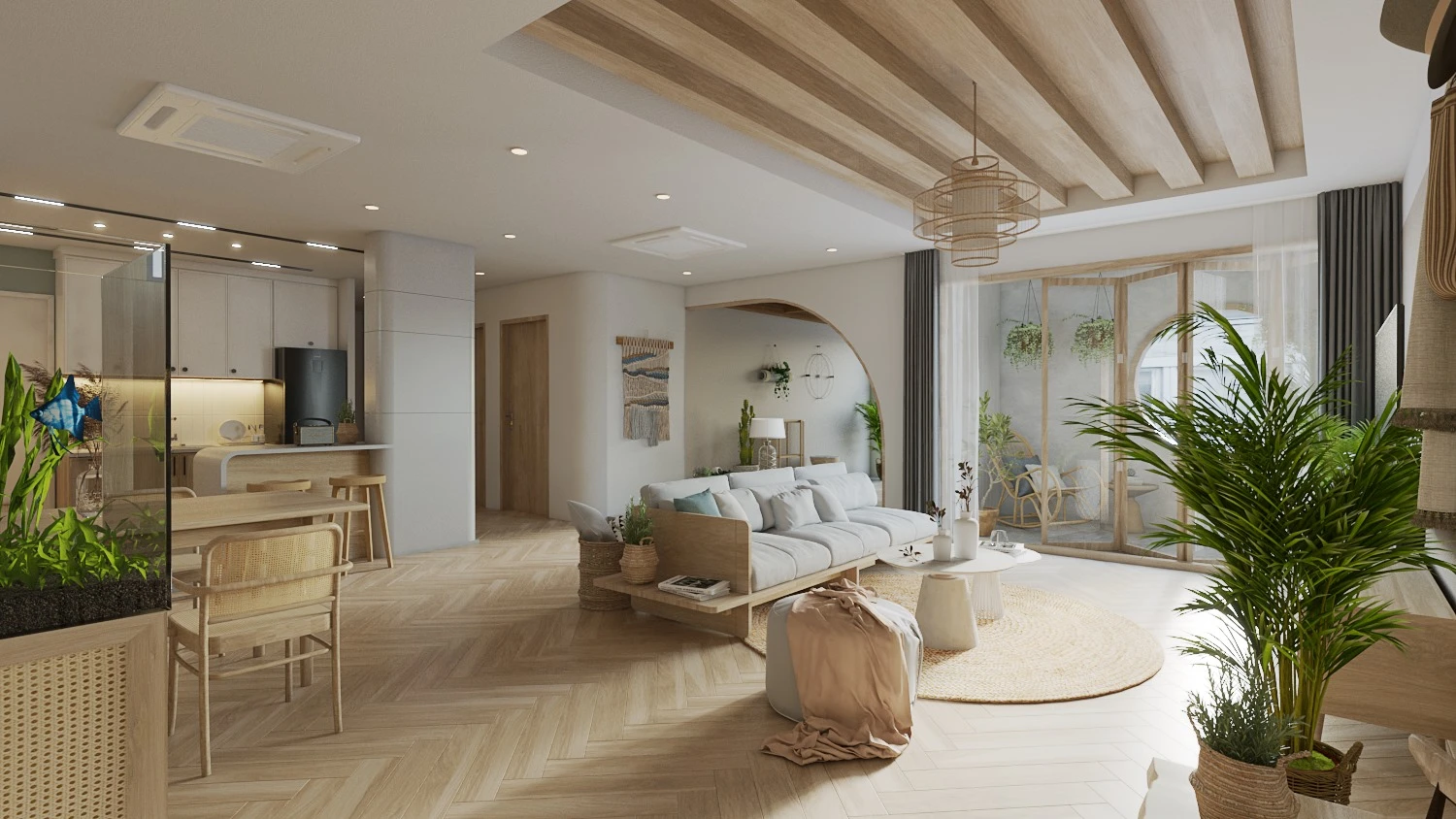 Living Room And Dining Room Modern Vray Sketchup Model Download Free ID 218000087 (Quoc Anh)