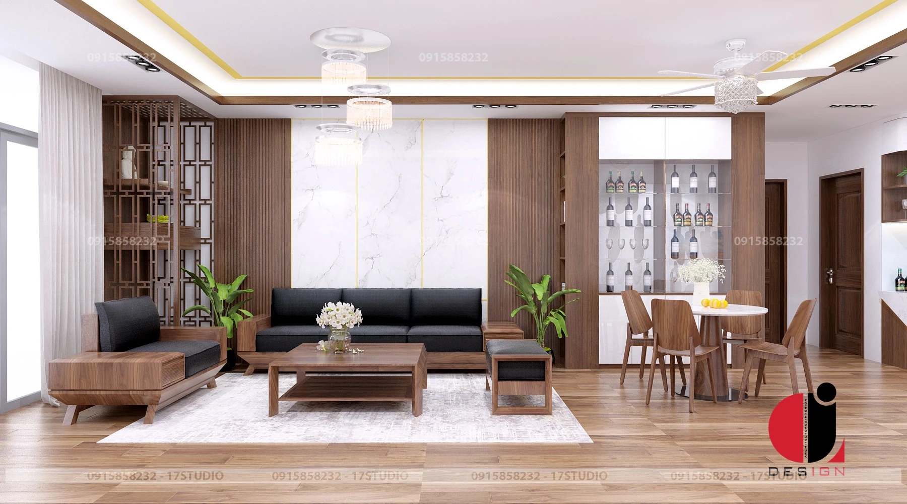 Living Room And Dining Room Modern Vray Sketchup Model Free Download ID 218000051 (Dao Van Yen)