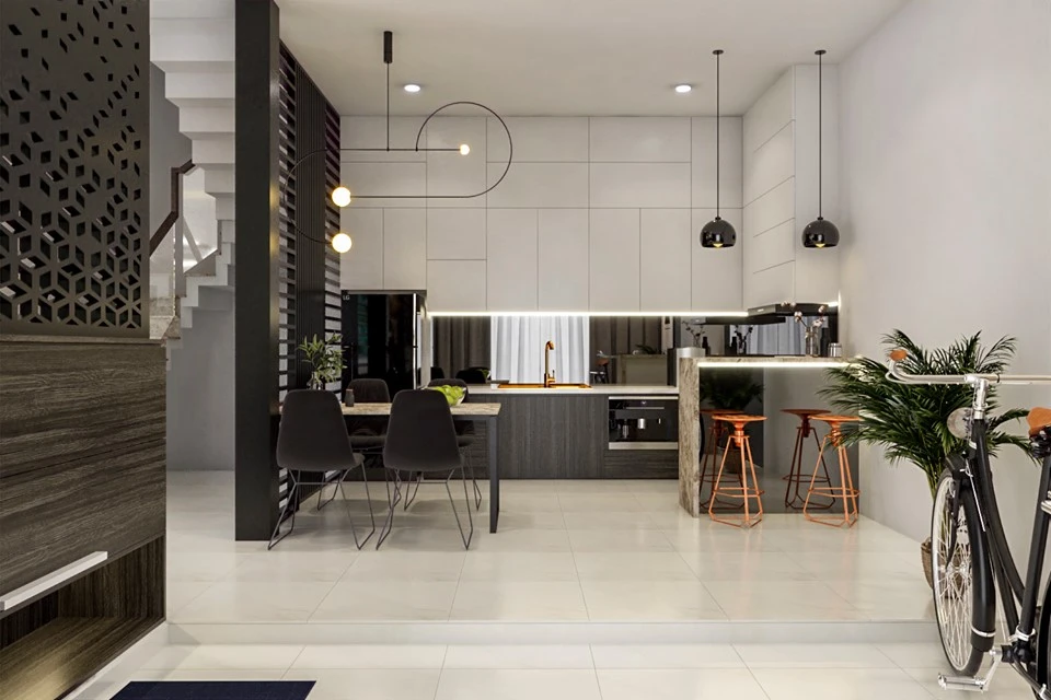 SketchUp Free Living Room And Dining Room Modern Vray Sketchup Scene Free Download ID 218000009 (Quoc Vi Phan Phan)