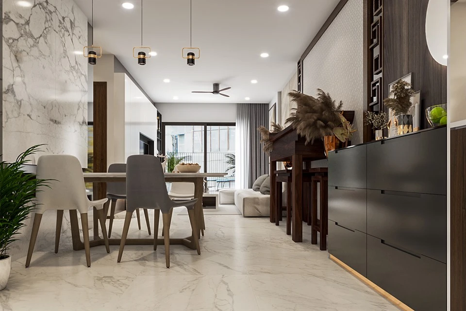 SketchUp Free Living Room And Dining Room Sketchup Free Model Modern Download ID 218000012 (Quoc Vy Phan Phan)