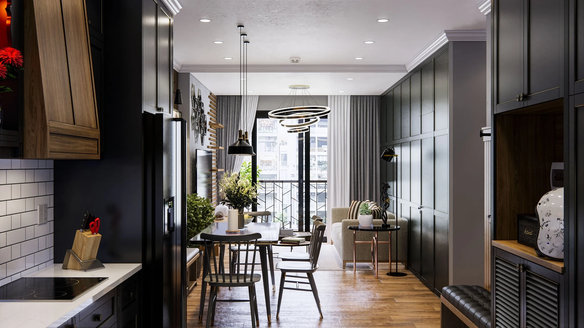 Living Room And Dining Room Sketchup Model Download Enscape Modern Free ID 218000077 (Tran Phuc Loc)