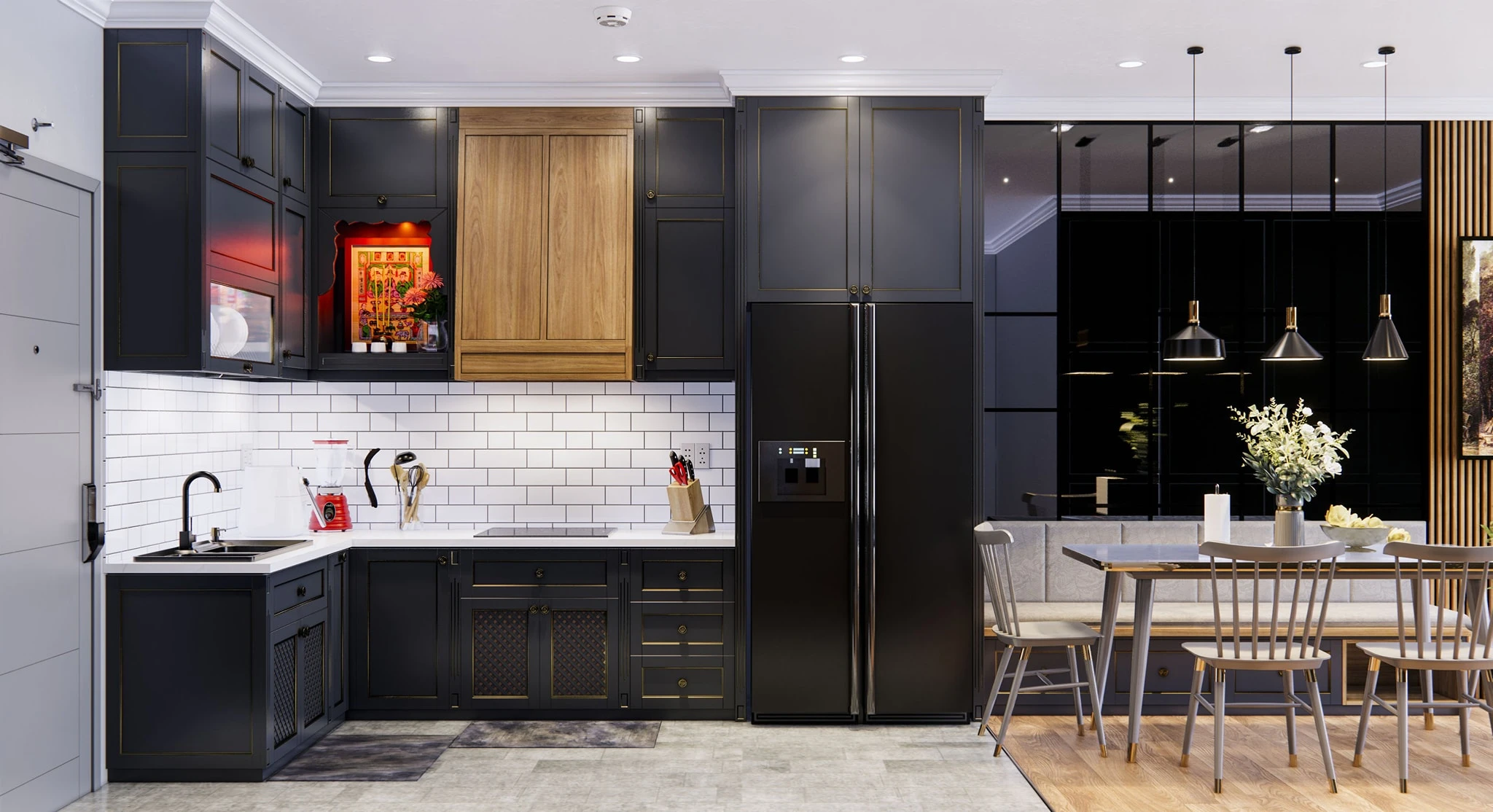 Living Room And Dining Room Sketchup Model Download Enscape Modern Free ID 218000077 (Tran Phuc Loc)