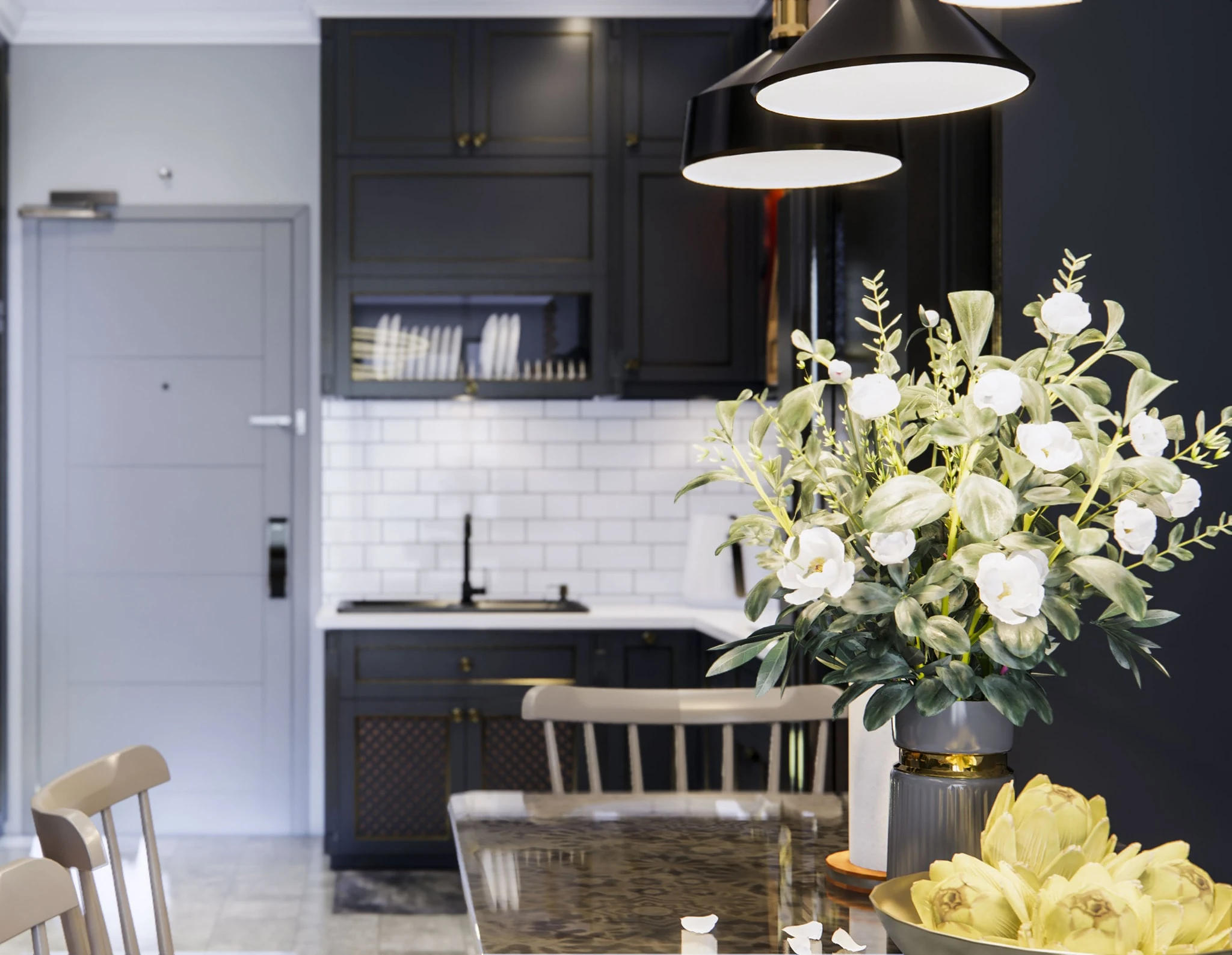 Living Room And Dining Room Sketchup Model Download Enscape Modern Free ID 218000077 (Tran Phuc Loc)