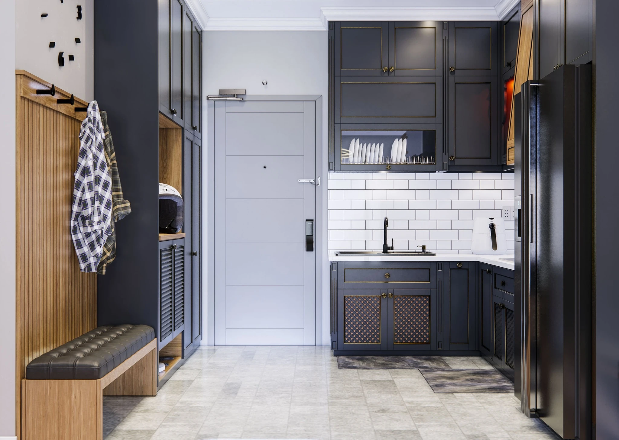 Living Room And Dining Room Sketchup Model Download Enscape Modern Free ID 218000077 (Tran Phuc Loc)