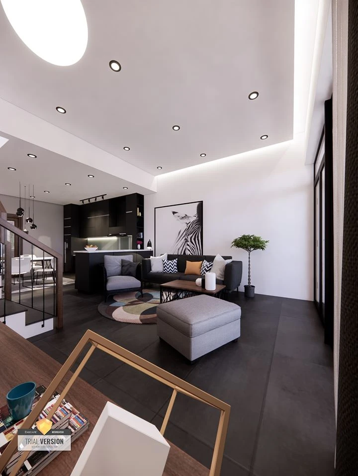 Living Room And Dining Room Sketchup Model Free Download Modern ID 218000041 (Gi Trap)