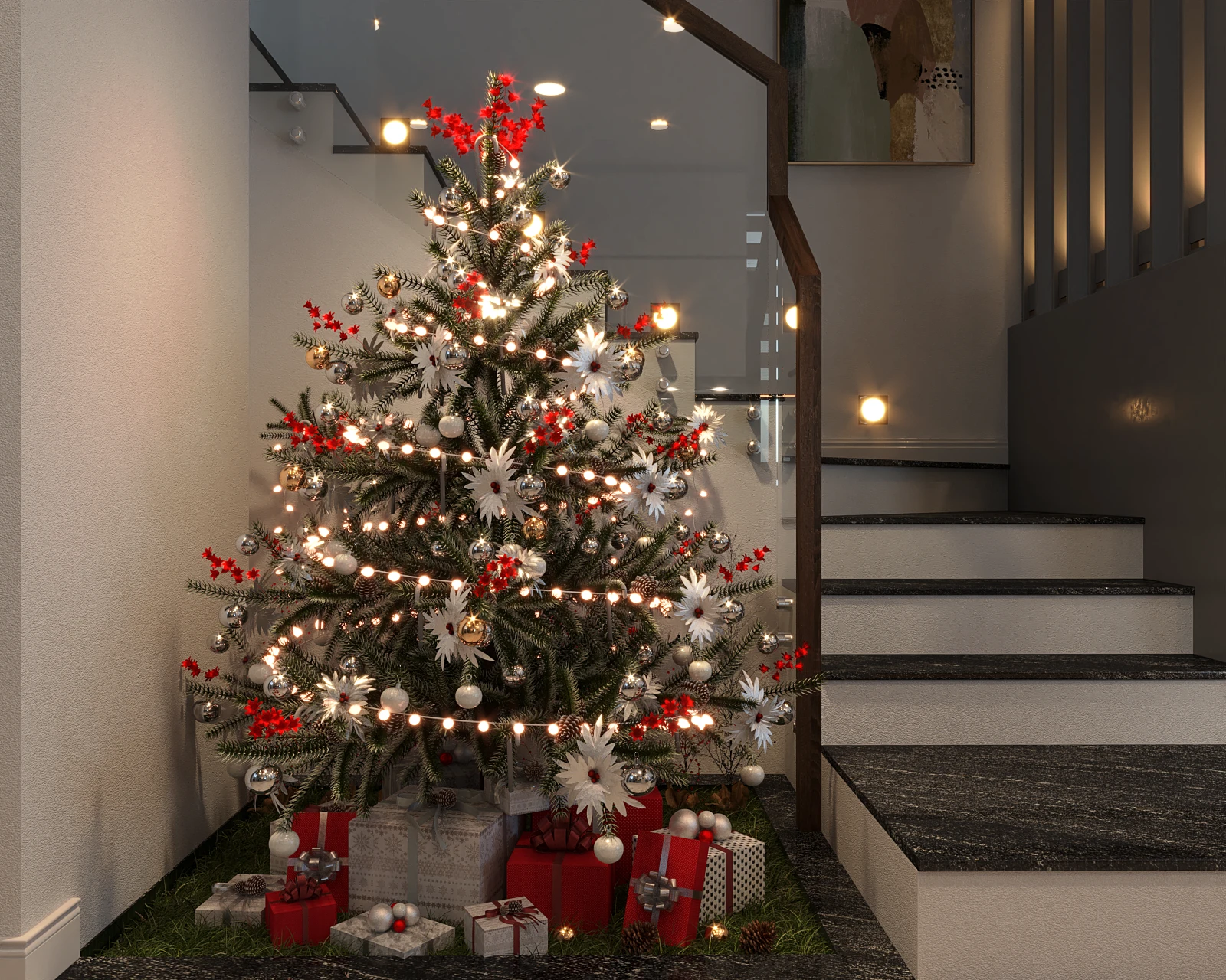 Living Room And Dining Room Sketchup Scene Free Download Vray Modern ID 218000059 (Dinh Bao)