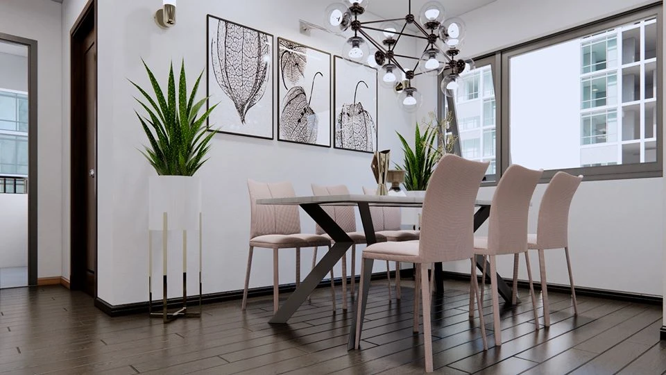 Living Room - Dining Room 3D Model Free Download SketchUp Enscape Modern ID 218000115 (Dinh Tu Vu)