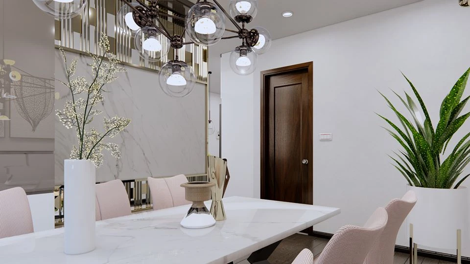 Living Room - Dining Room 3D Model Free Download SketchUp Enscape Modern ID 218000115 (Dinh Tu Vu)