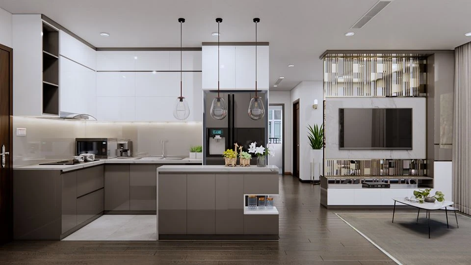 Living Room - Dining Room 3D Model Free Download SketchUp Enscape Modern ID 218000115 (Dinh Tu Vu)