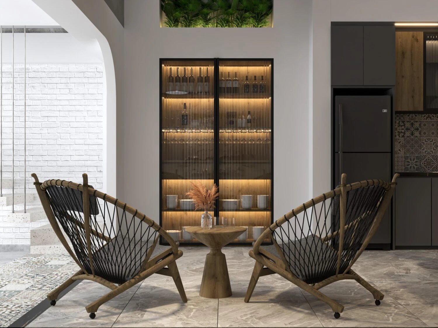 SketchUp Free Living Room - Dining Room 3D Model Free Download SketchUp Vray Modern ID 218000175 (Cao Ba Trinh)