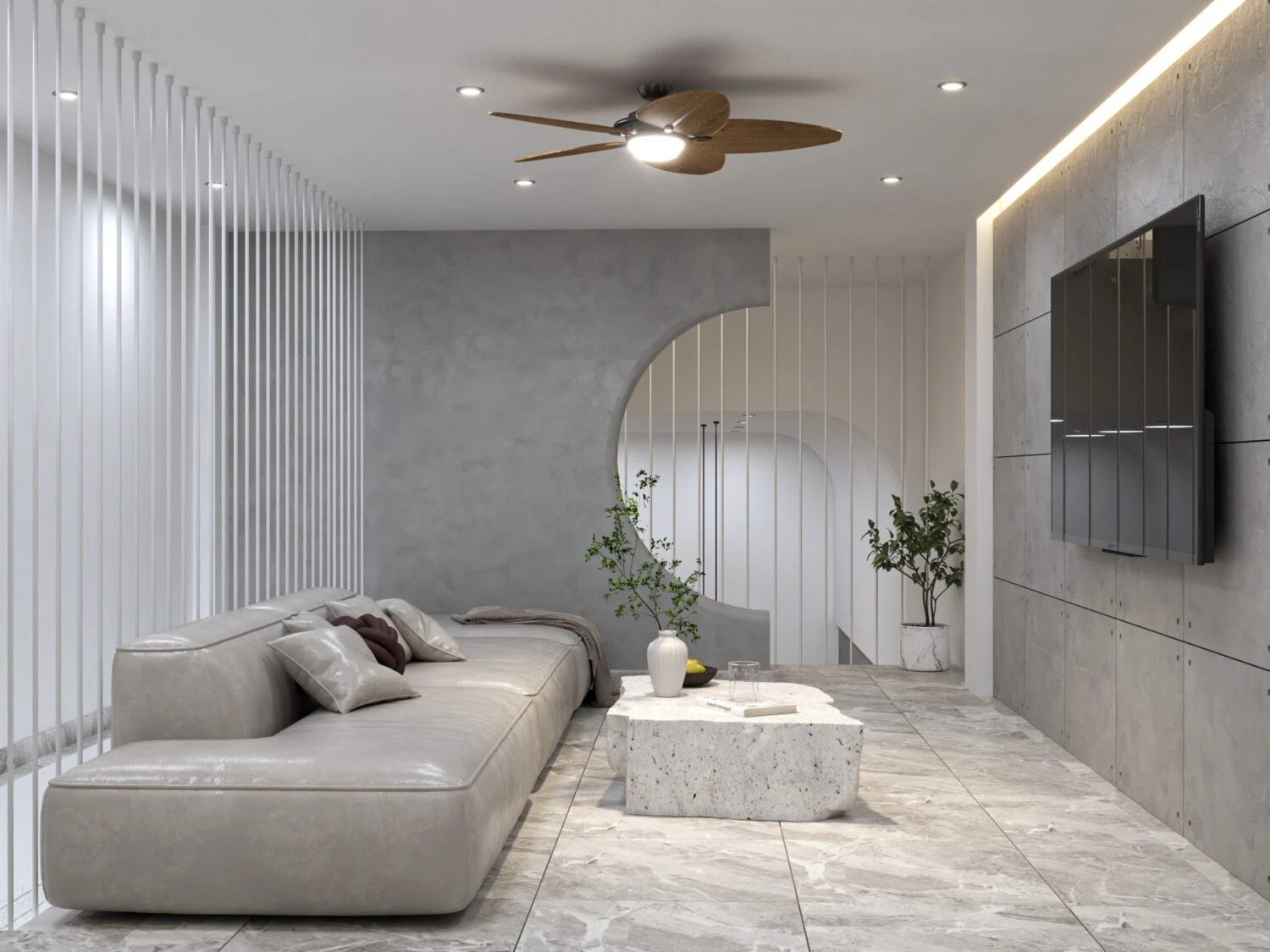 SketchUp Free Living Room - Dining Room 3D Model Free Download SketchUp Vray Modern ID 218000175 (Cao Ba Trinh)