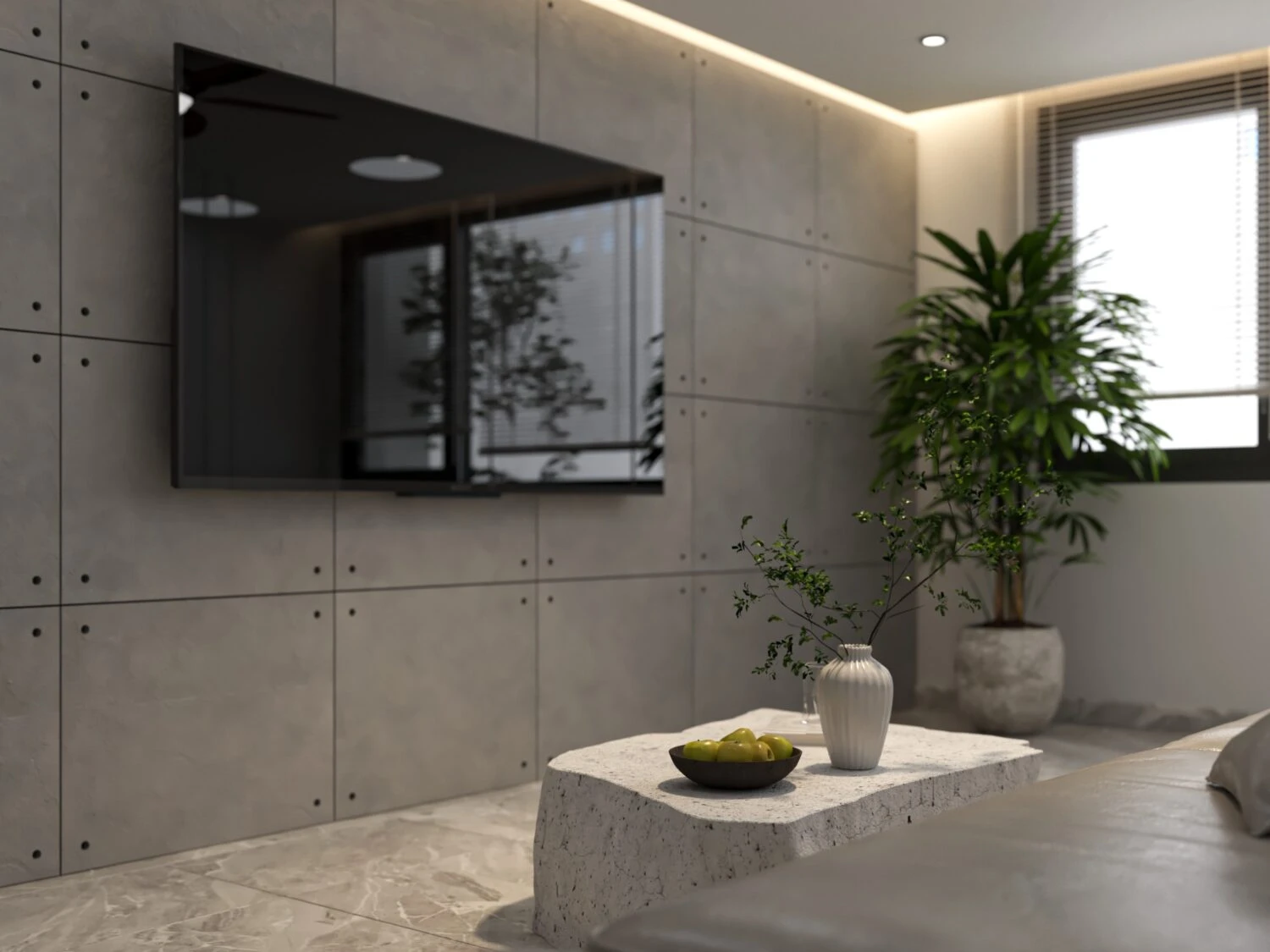 SketchUp Free Living Room - Dining Room 3D Model Free Download SketchUp Vray Modern ID 218000175 (Cao Ba Trinh)