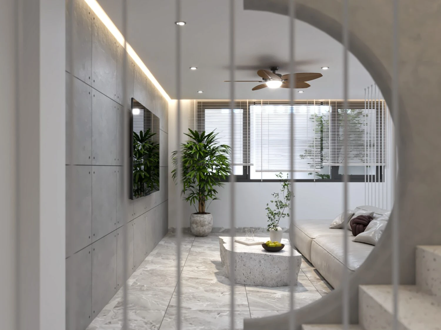 SketchUp Free Living Room - Dining Room 3D Model Free Download SketchUp Vray Modern ID 218000175 (Cao Ba Trinh)