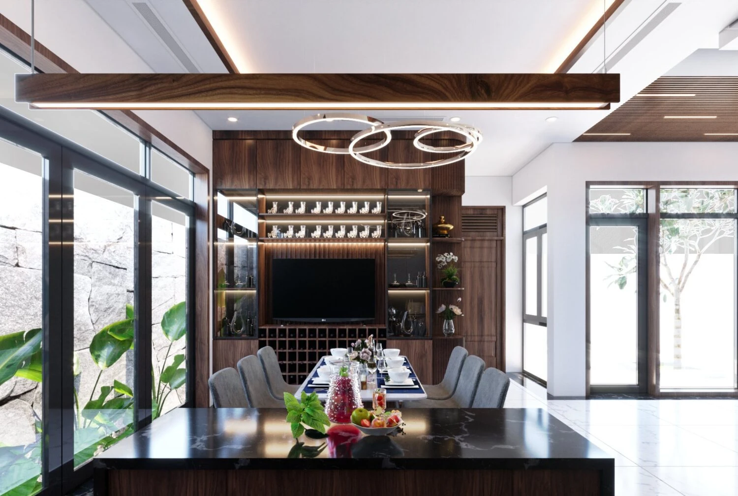 Living Room - Dining Room Download SketchUp Models Modern Free ID 218000146 (Tuyet Nhung)