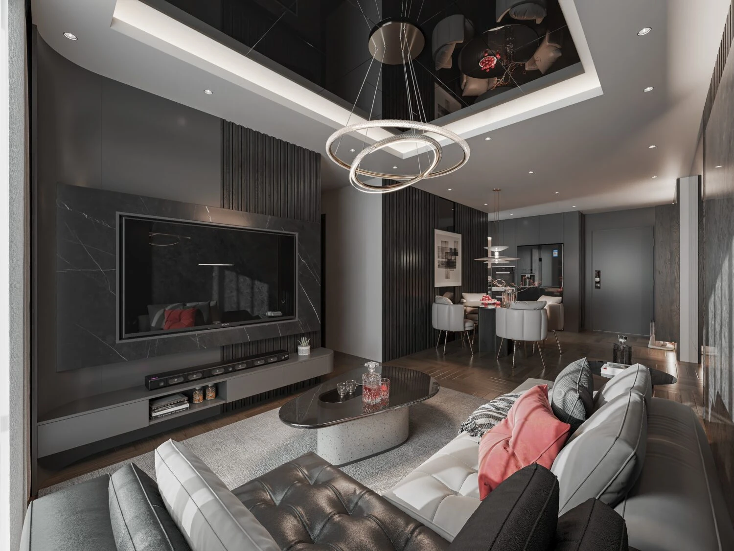 Living Room - Dining Room Free Download SketchUp Models Vantage Modern ID 218000187 (Le Manh Tien)