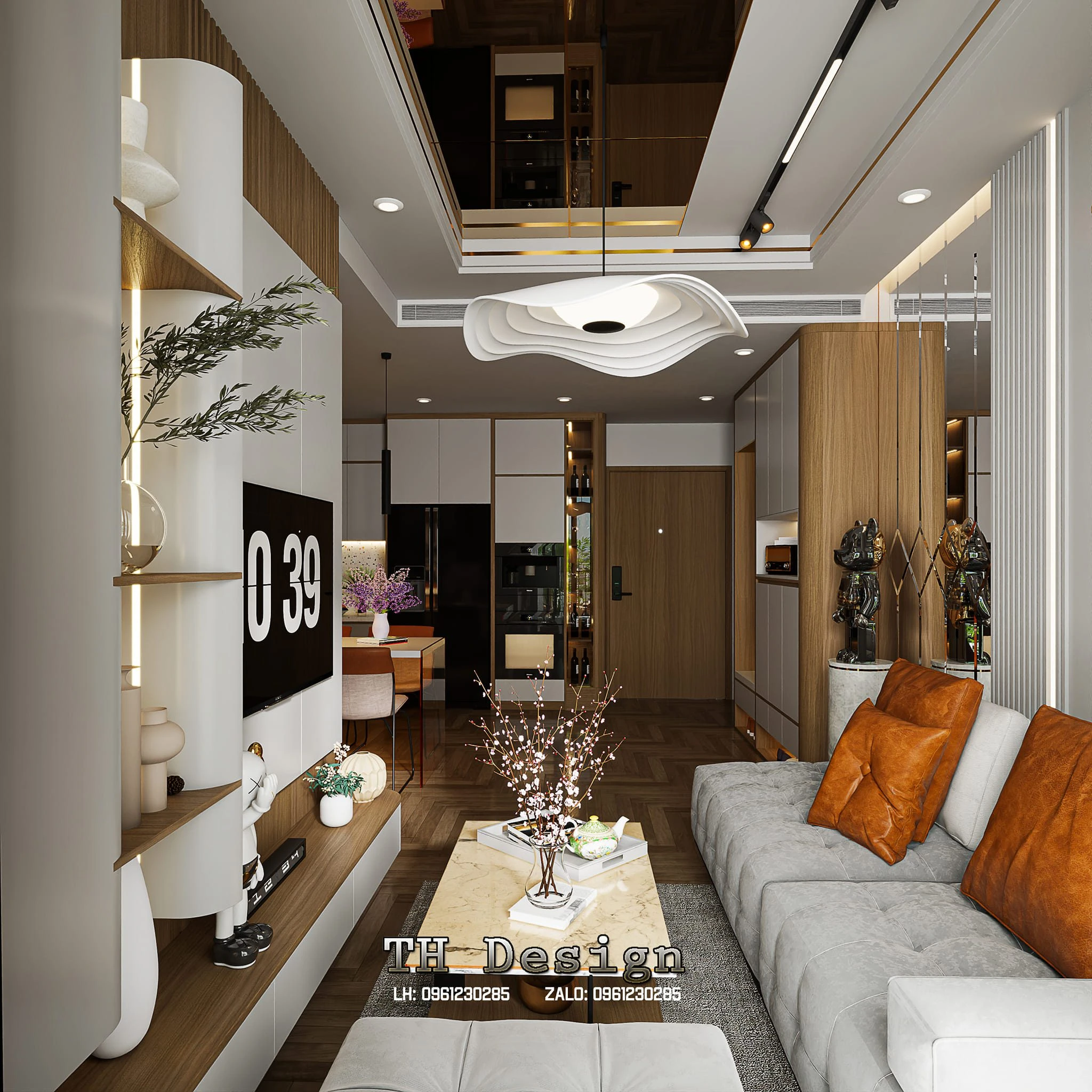 Living Room - Dining Room Free Download SketchUp Models Vray Modern ID 218000217 (Tran Thanh Hung)