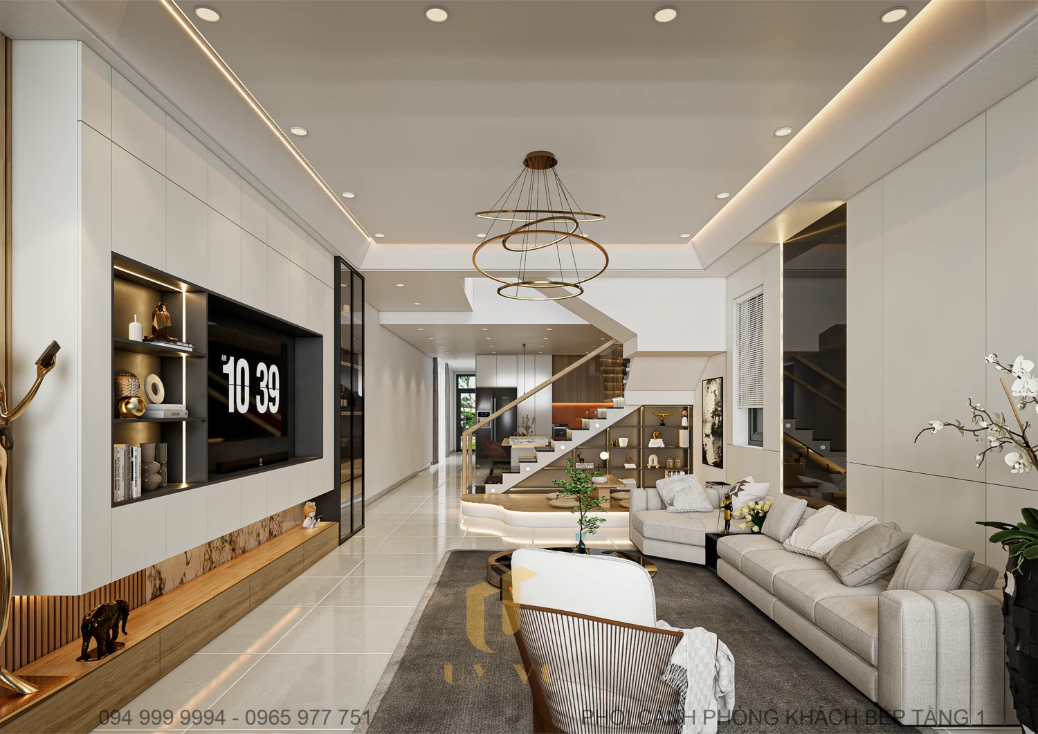 Living Room - Dining Room Modern Enscape 3D Model Free Download SketchUp ID 218000185 (Pham Minh Quang)