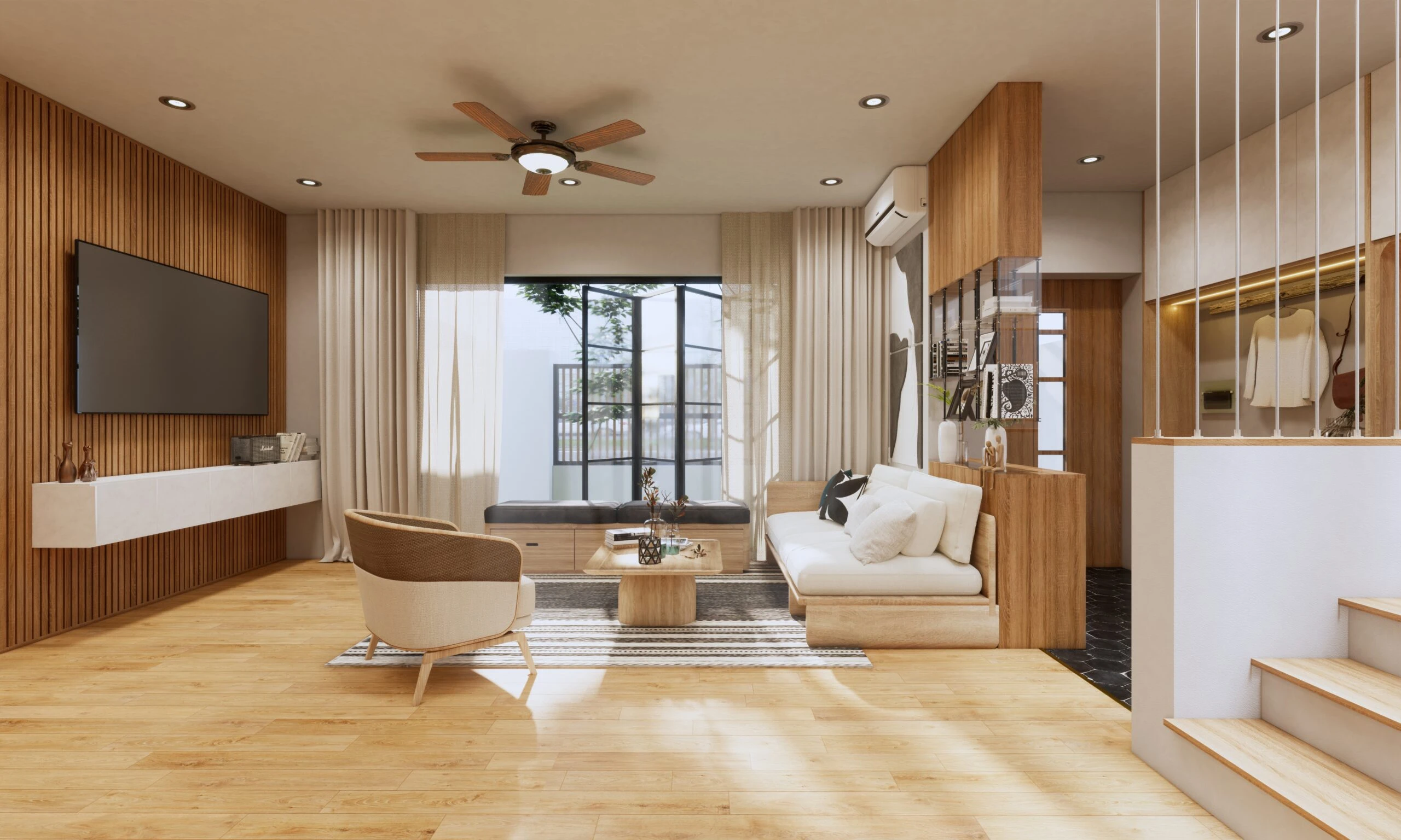 Living Room - Dining Room Modern Enscape 3D Model Free Download SketchUp ID 218000215 (Quan Nguyen)