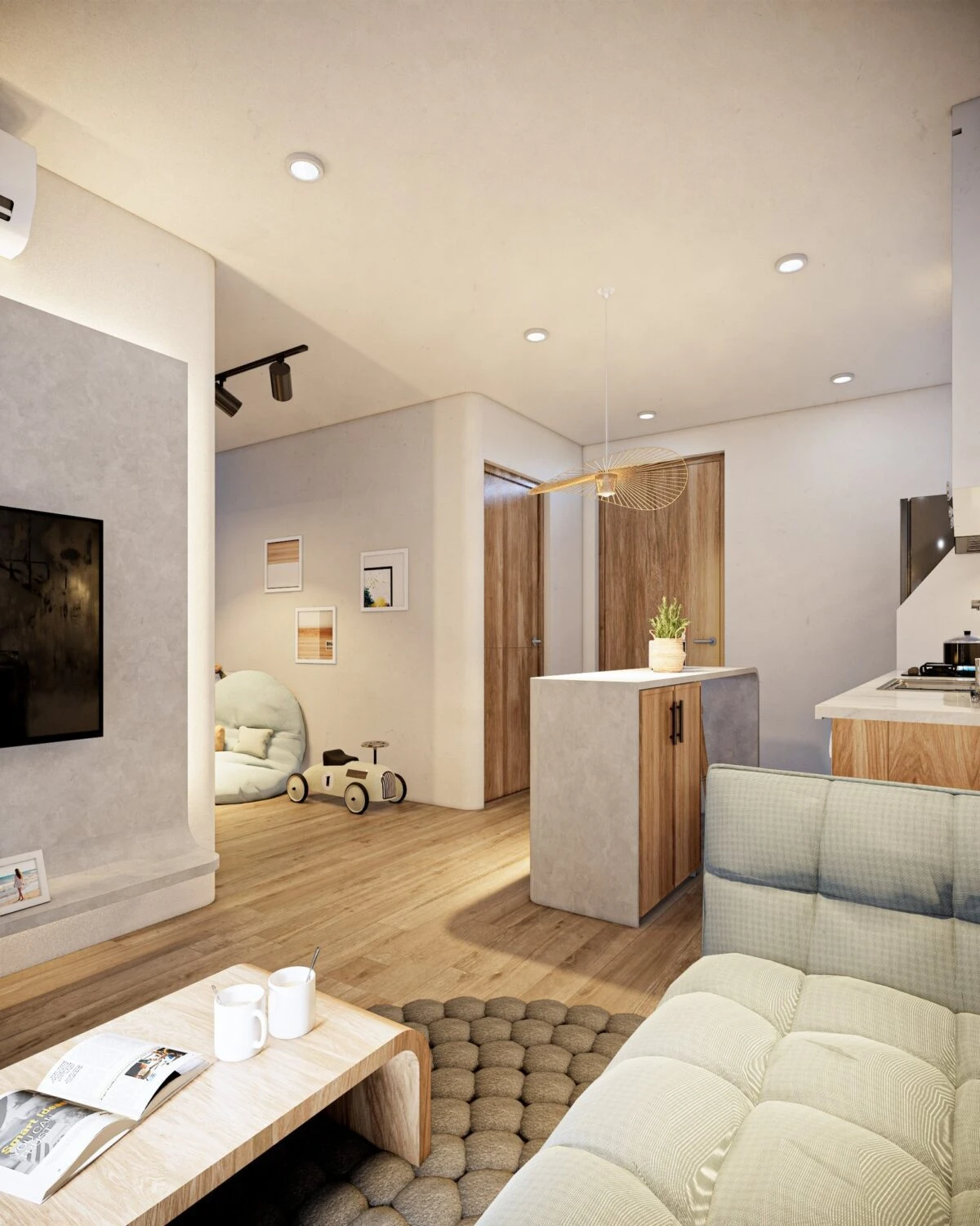 Living Room - Dining Room Modern Enscape Free Download SketchUp Models ID 218000167 (Mai Duy Tuyen)