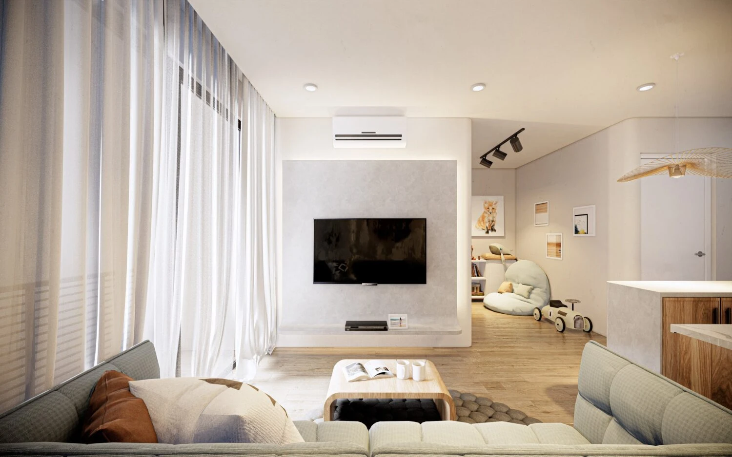 Living Room - Dining Room Modern Enscape Free Download SketchUp Models ID 218000167 (Mai Duy Tuyen)