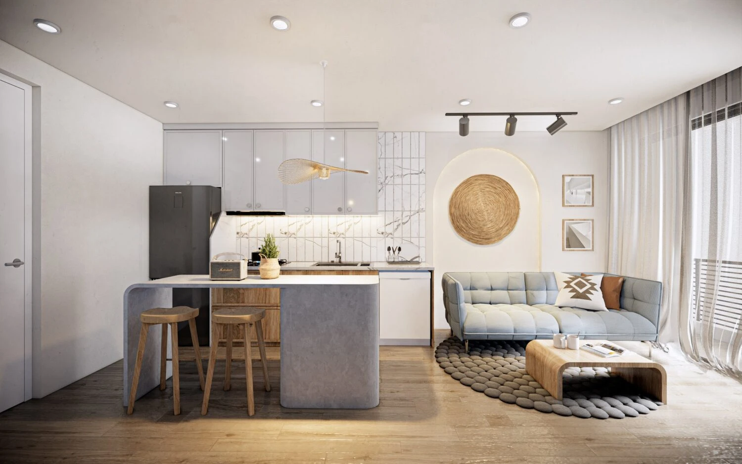 Living Room - Dining Room Modern Enscape Free Download SketchUp Models ID 218000167 (Mai Duy Tuyen)