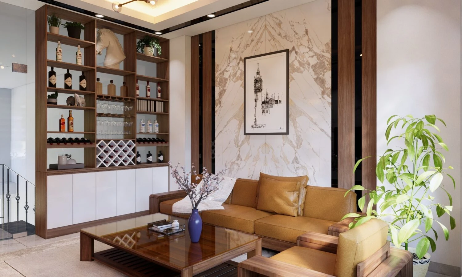 Living Room - Dining Room Modern Enscape SketchUp Model Download Free ID 218000149 (Nguyen Tuan Viet)