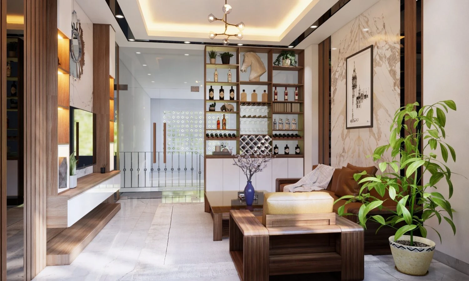 Living Room - Dining Room Modern Enscape SketchUp Model Download Free ID 218000149 (Nguyen Tuan Viet)