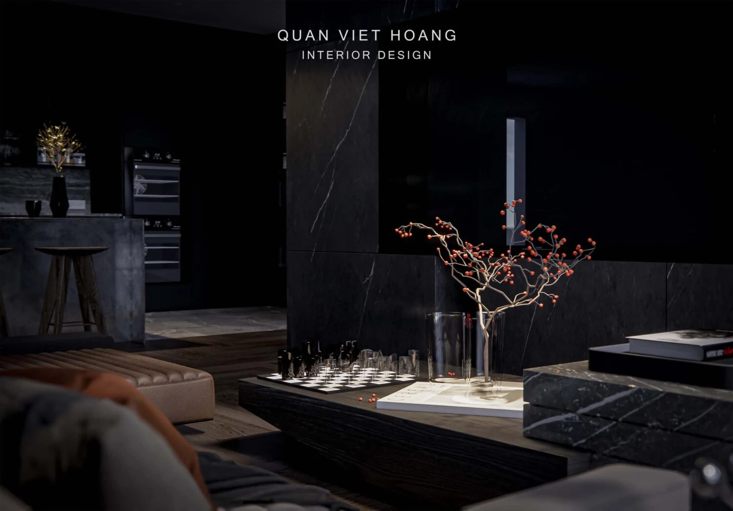 Living Room - Dining Room Modern Enscape SketchUp Model Free Download ID 218000191 (Quan Viet Hoang)