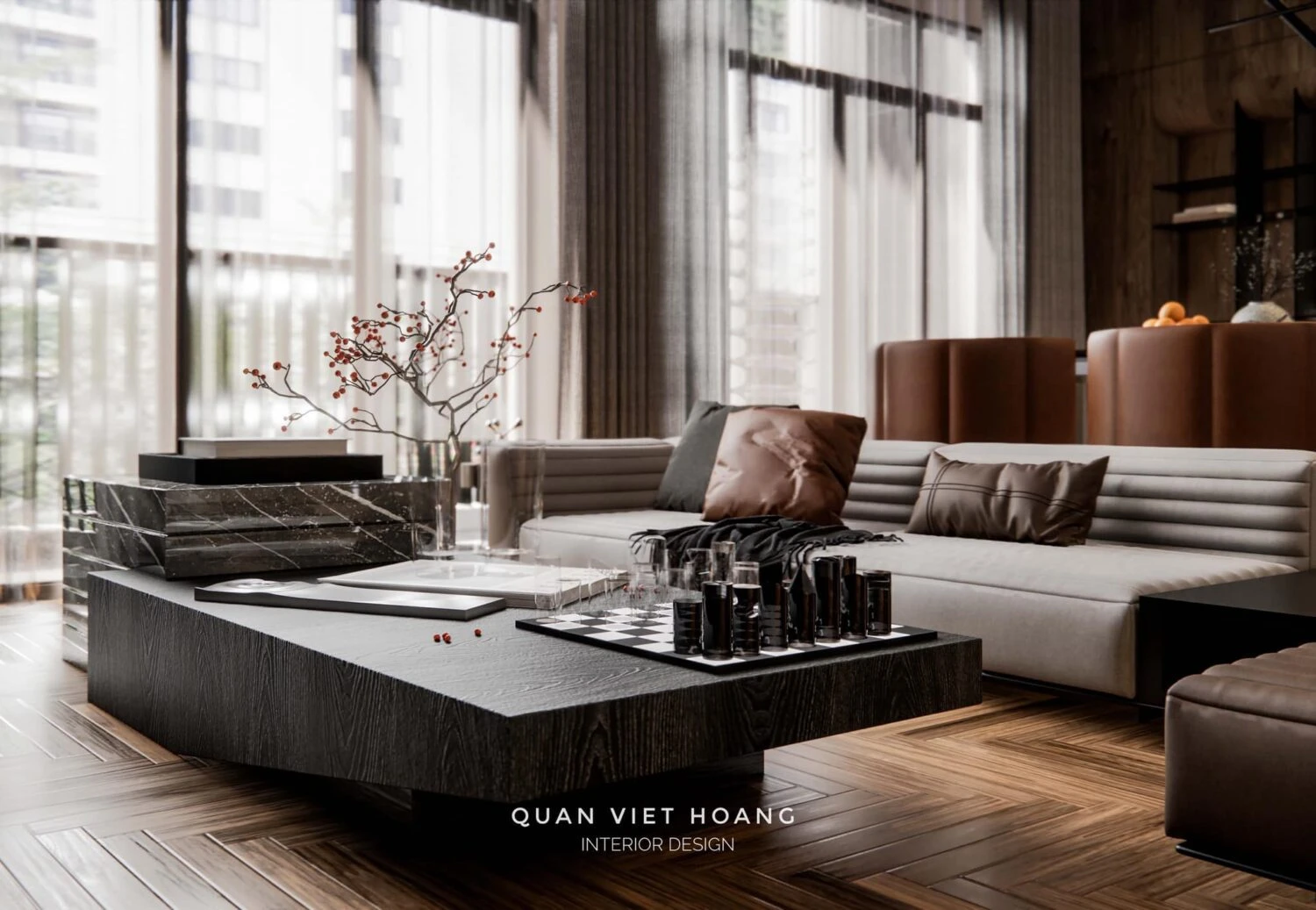 Living Room - Dining Room Modern Enscape SketchUp Model Free Download ID 218000191 (Quan Viet Hoang)