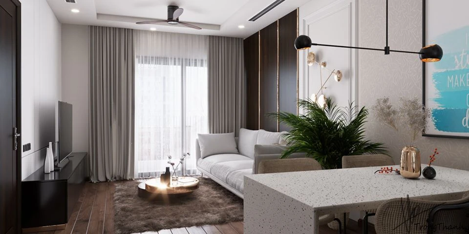 Living Room - Dining Room Modern SketchUp Model Free Download ID 218000113 (Trong Thanh)