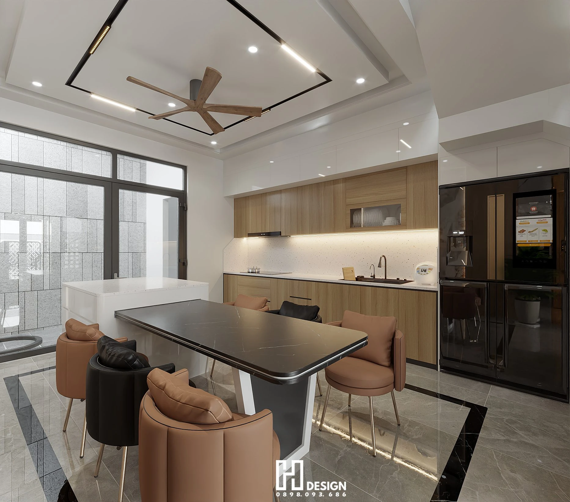 Living Room - Dining Room Modern SketchUp Model Free Download ID 218000233 (Hoang)