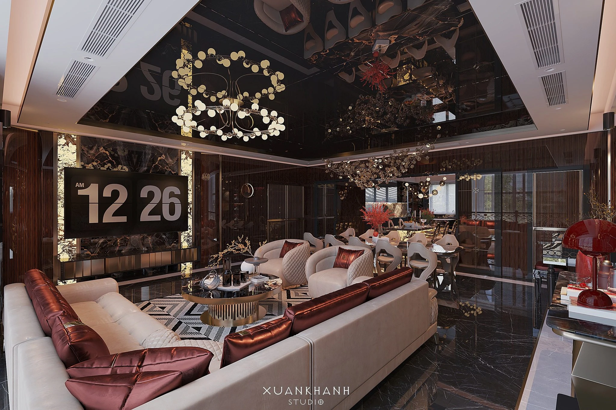 Living Room - Dining Room Modern Vantage SketchUp Model Free Download ID 218000221 (Xuan Khanh)