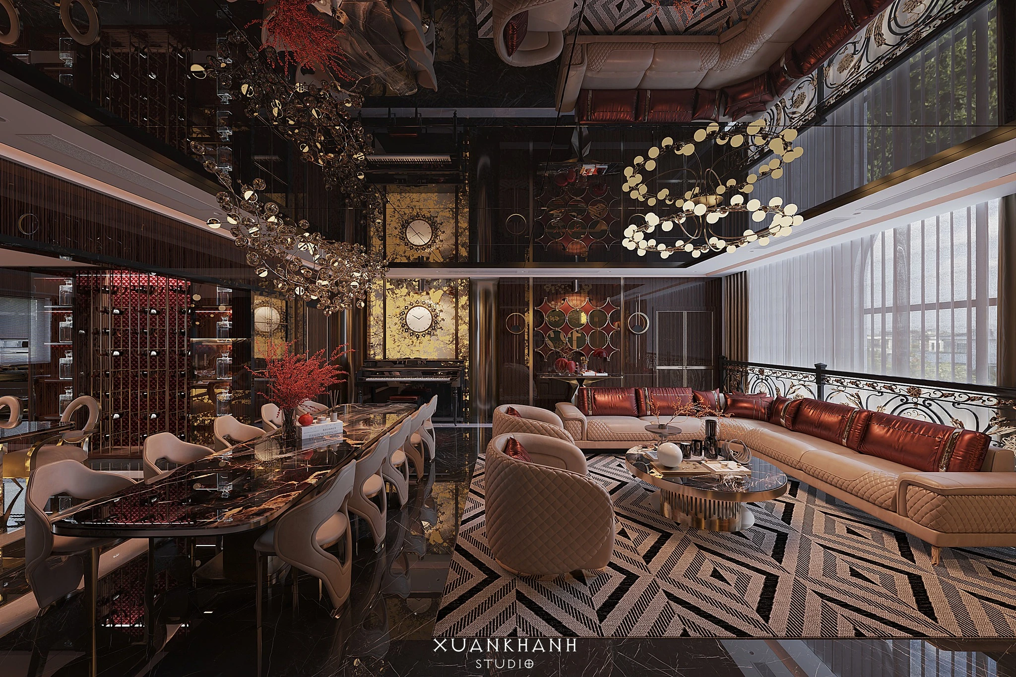 Living Room - Dining Room Modern Vantage SketchUp Model Free Download ID 218000221 (Xuan Khanh)