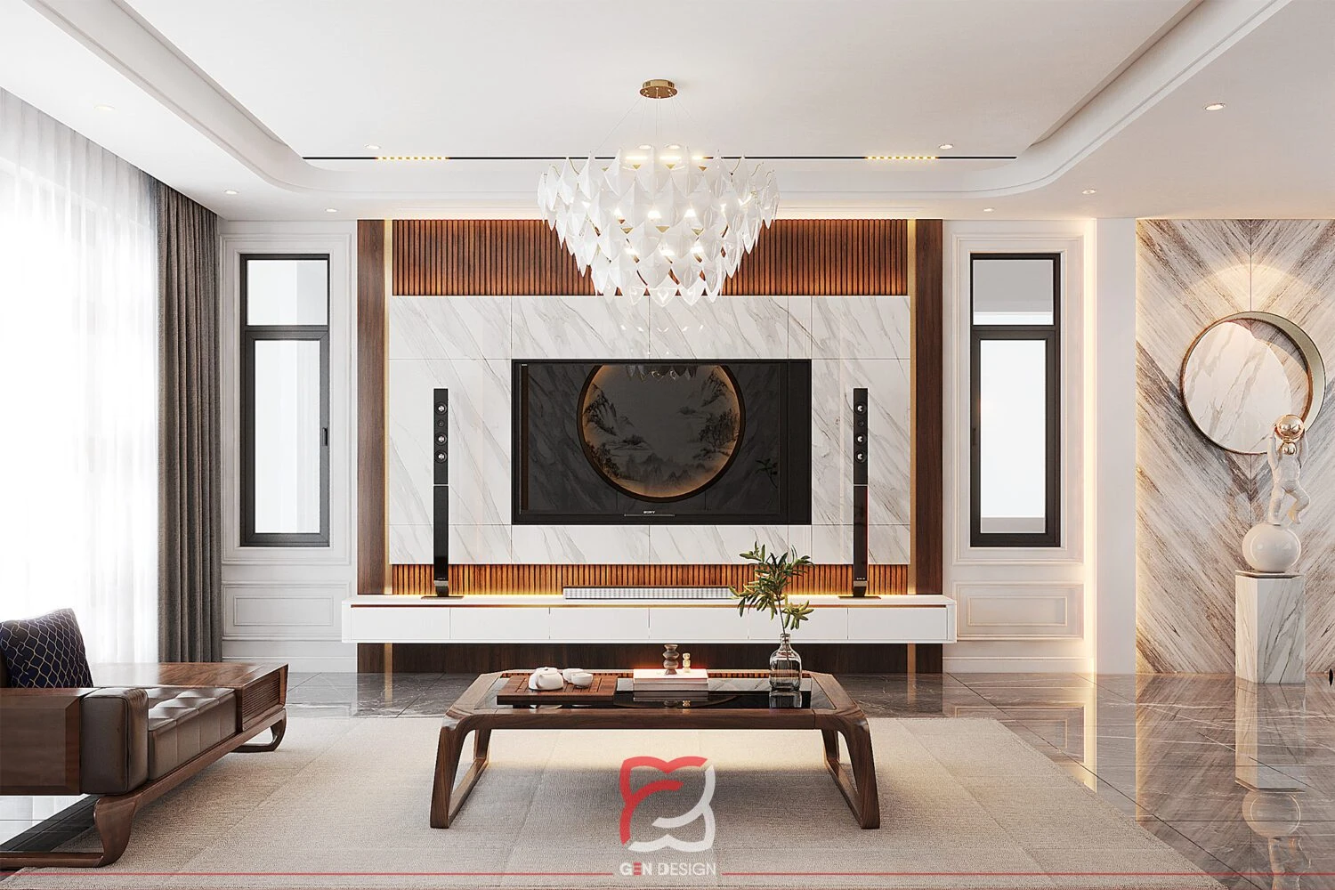 SketchUp Free Living Room - Dining Room Modern Vray 3D Model Free Download SketchUp ID 218000155 (Ha Anh)