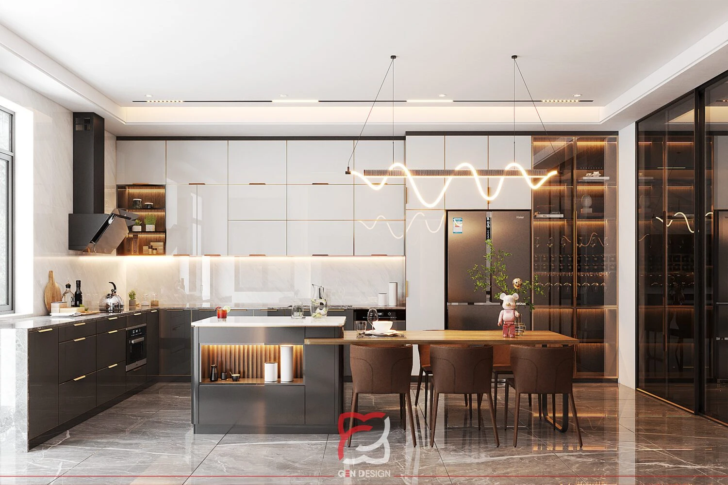 SketchUp Free Living Room - Dining Room Modern Vray 3D Model Free Download SketchUp ID 218000155 (Ha Anh)