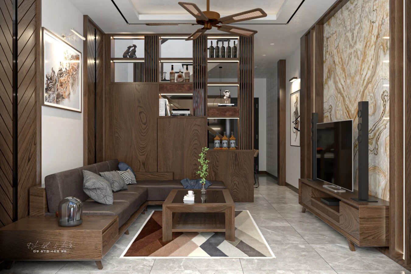 SketchUp Free Living Room - Dining Room Modern Vray SketchUp Model Download Free ID 218000119 (Danh Nam)