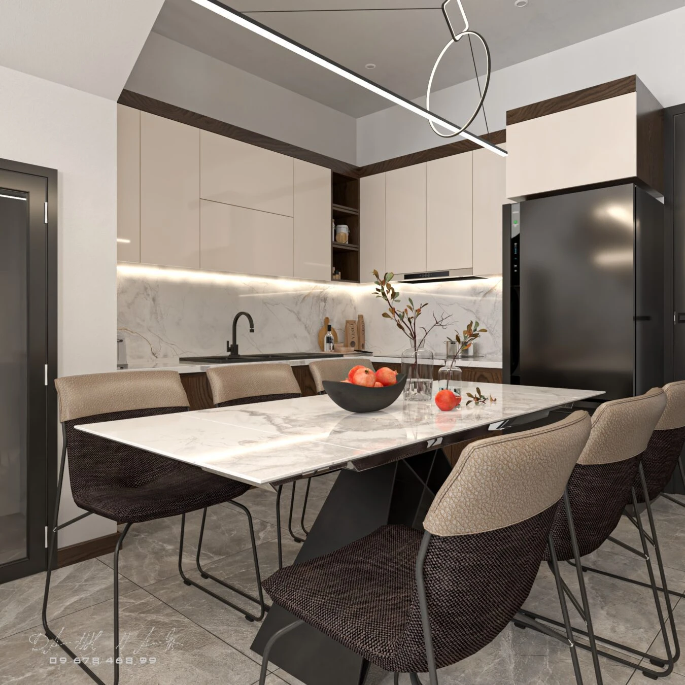 SketchUp Free Living Room - Dining Room Modern Vray SketchUp Model Download Free ID 218000119 (Danh Nam)