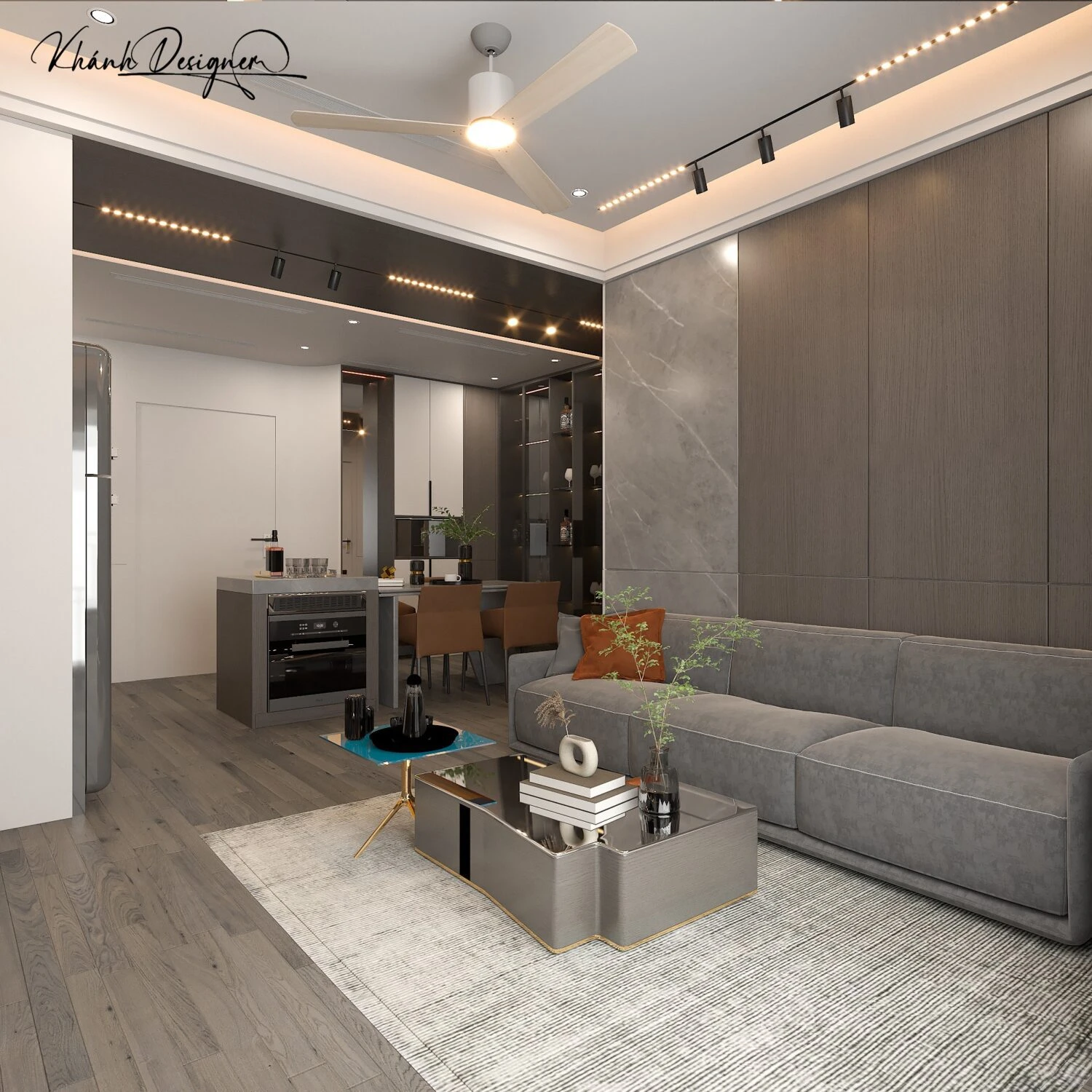 SketchUp Free Living Room - Dining Room Modern Vray SketchUp Model Free Download ID 218000161 (Quoc Khanh)