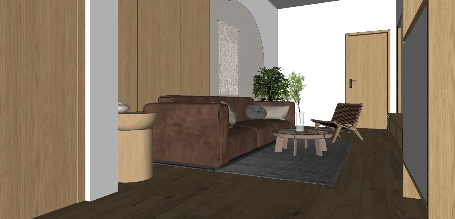 SketchUp Free Living Room - Dining Room SketchUp Model Download Enscape Modern Free ID 218000139 (Quoc Khanh)